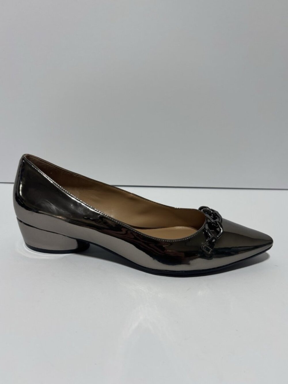 Naturalizer Women’s Becca Pewter Pointed Toe Flats, Size 11 Wide